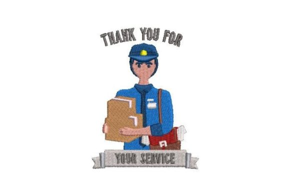 Postman Embroidery Design